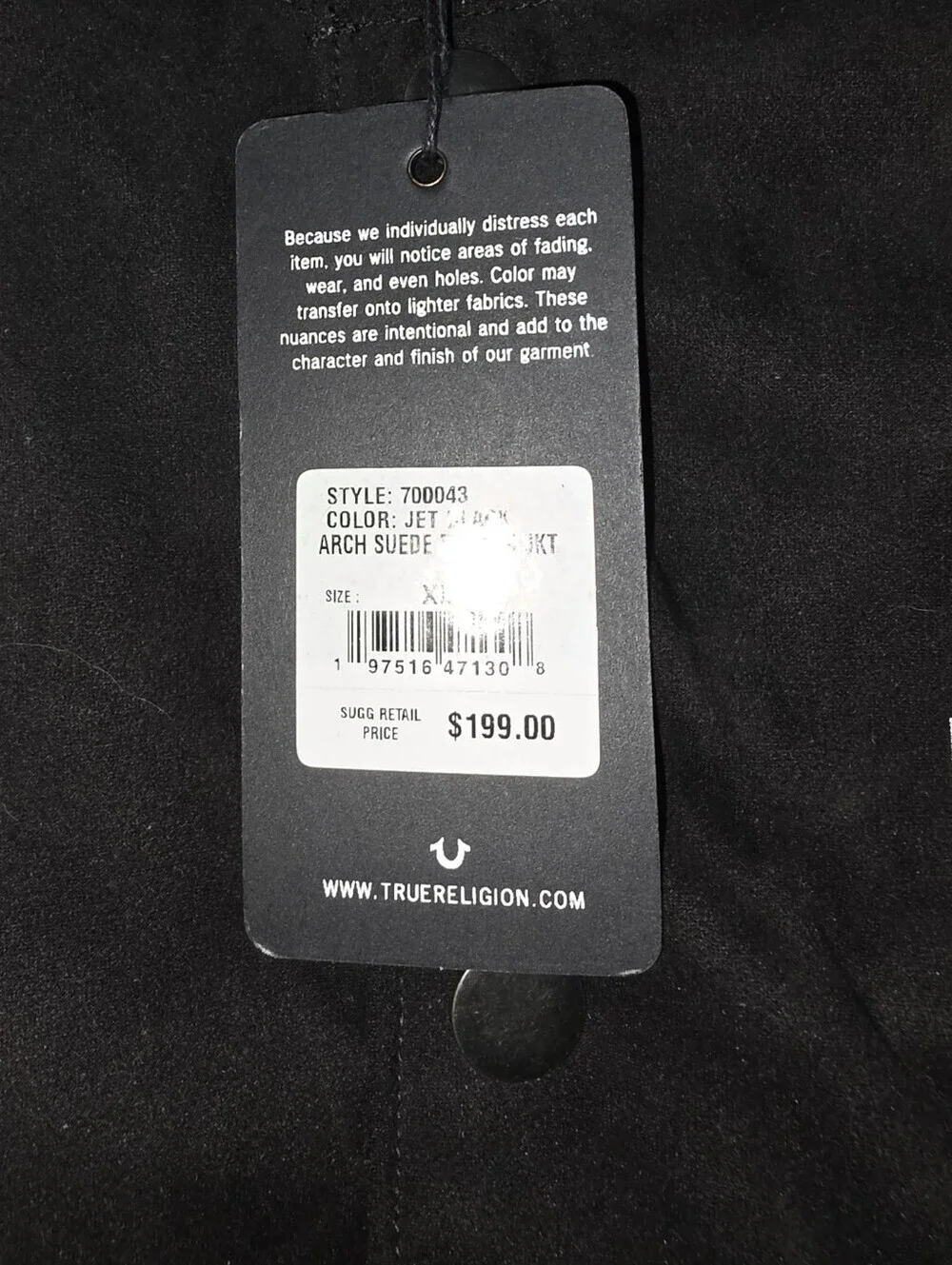 True Religion Black Varsity Bomber Jacket